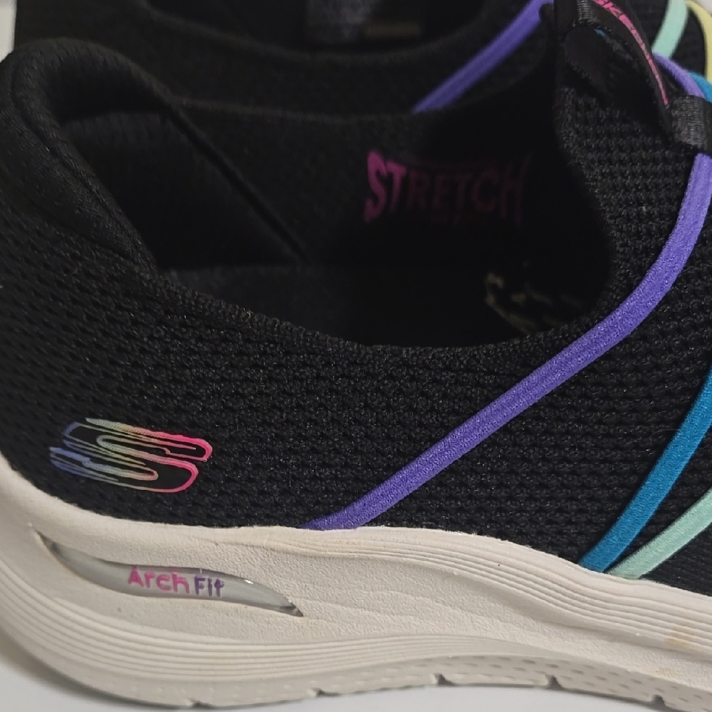 Skechers Women's Black and Purple Arch Fit Shoes